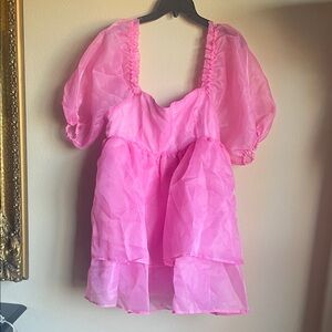 Chelsea & Violet Vibrant Pink Dress puff sleeves fun party 🎉